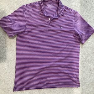 Vineyard Vines Purple and Black Striped Polo Shirt